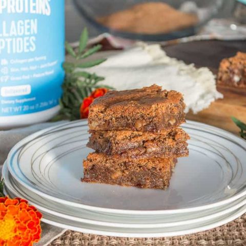 Grain-Free Collagen Blondies {dairy-free option; paleo}