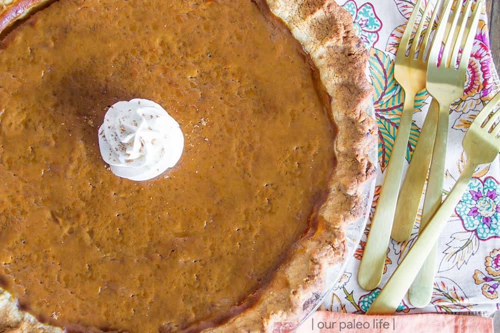 Paleo Pumpkin Pie {dairy-free; no refined sugars} by Our Paleo Life