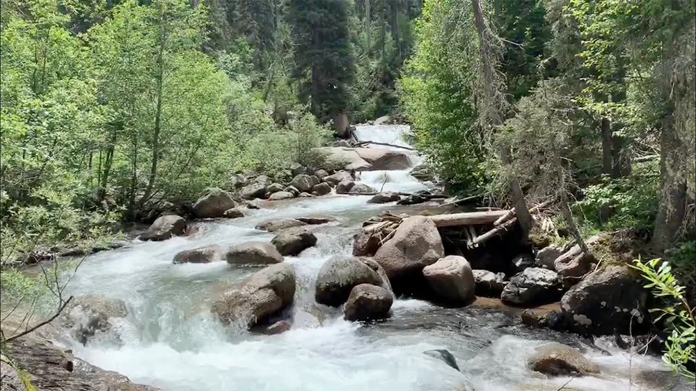 Hiking along the stream with a array of Keto Camping Food