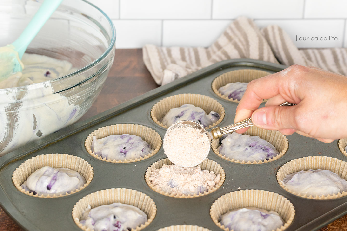 Paleo Blueberry Streusel Muffins
