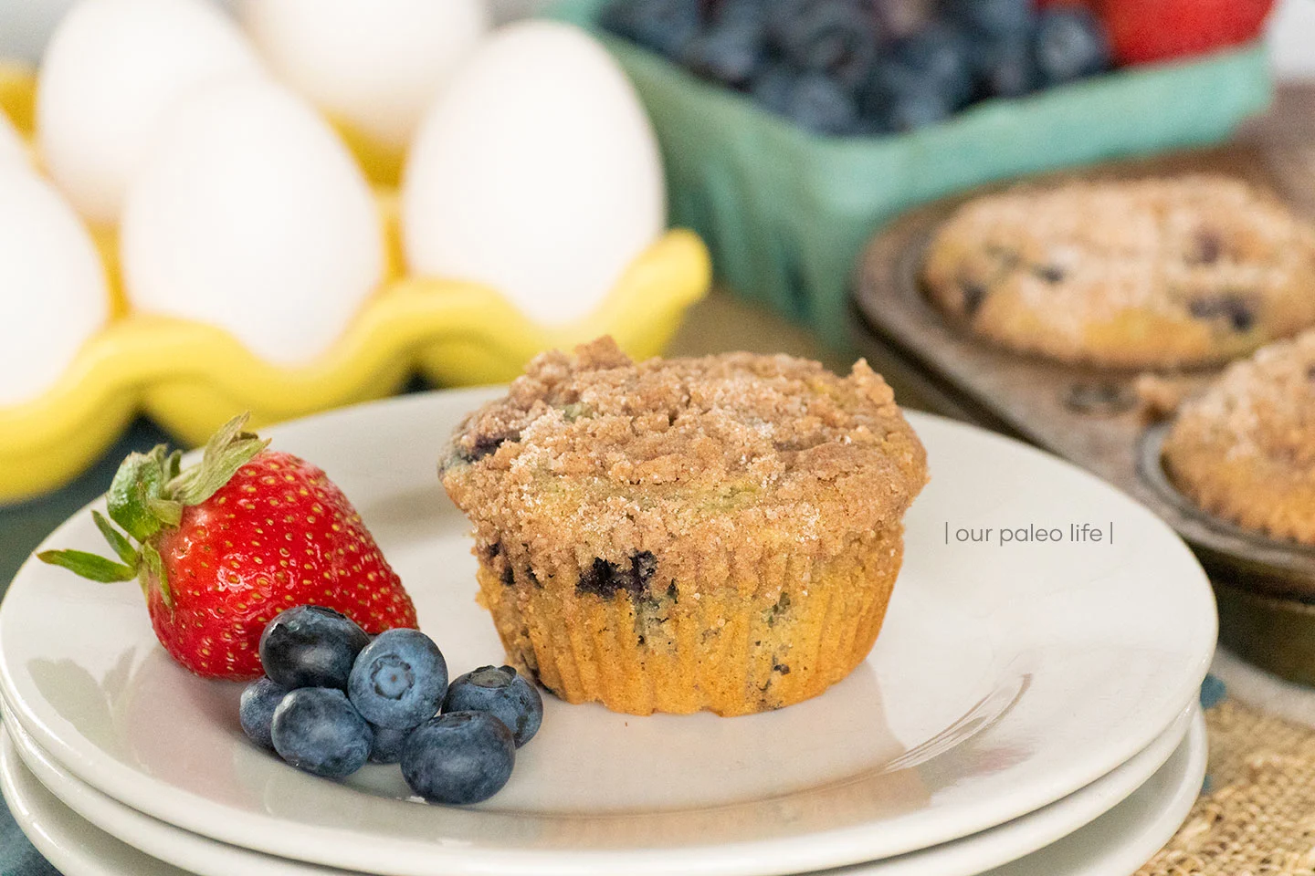 Paleo Blueberry Streusel Muffins