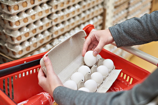 Store Bought Eggs in the US are typically white.