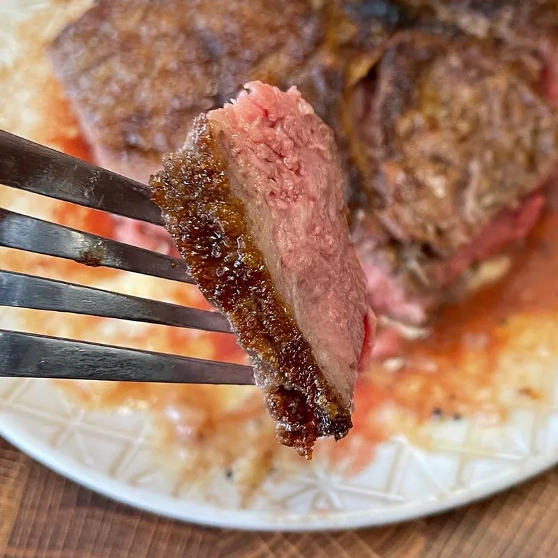 Coated Delicious Steak in Air Fryer