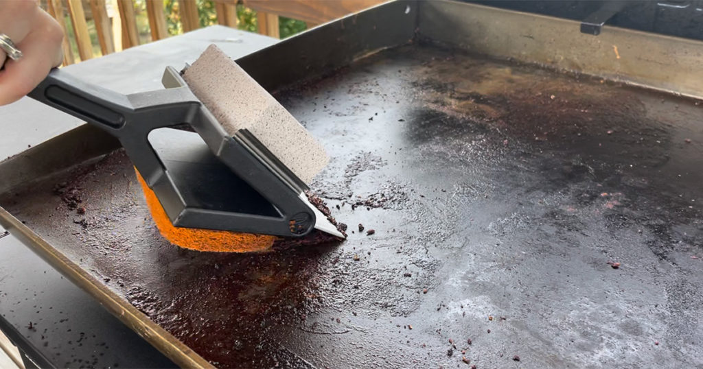 Scraping Blackstone Griddle (to clean)
