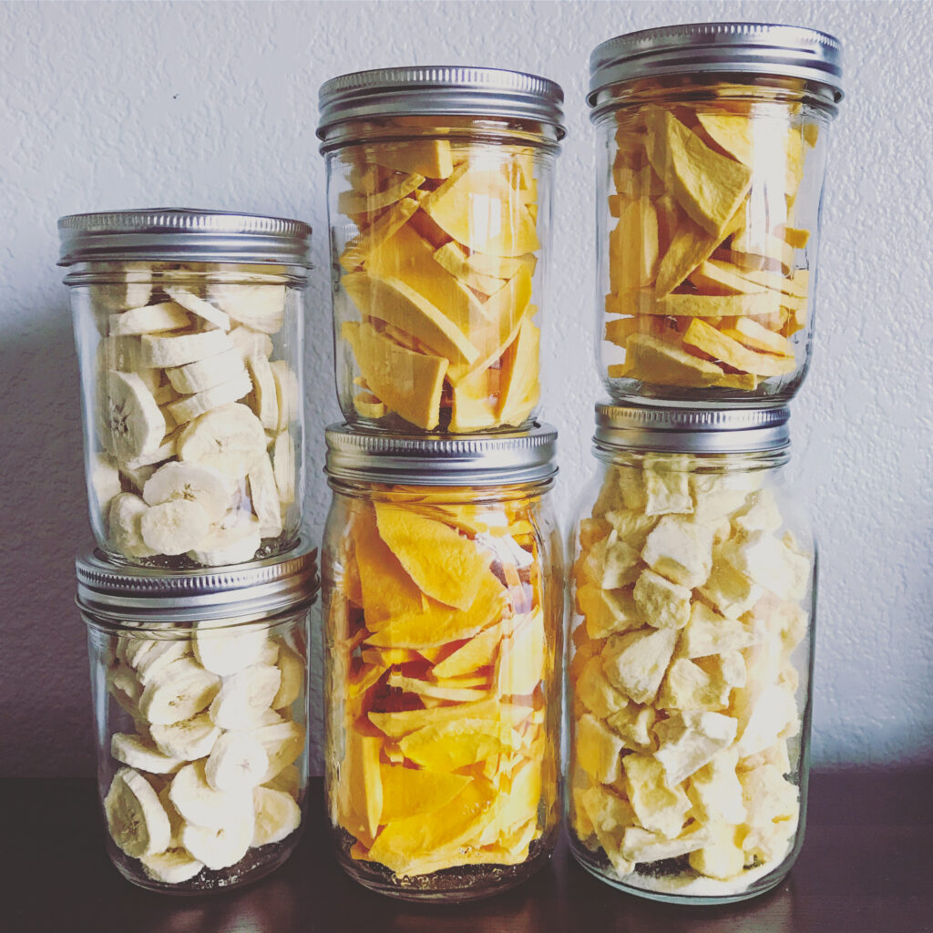 Freeze Dried Fruits in Jars