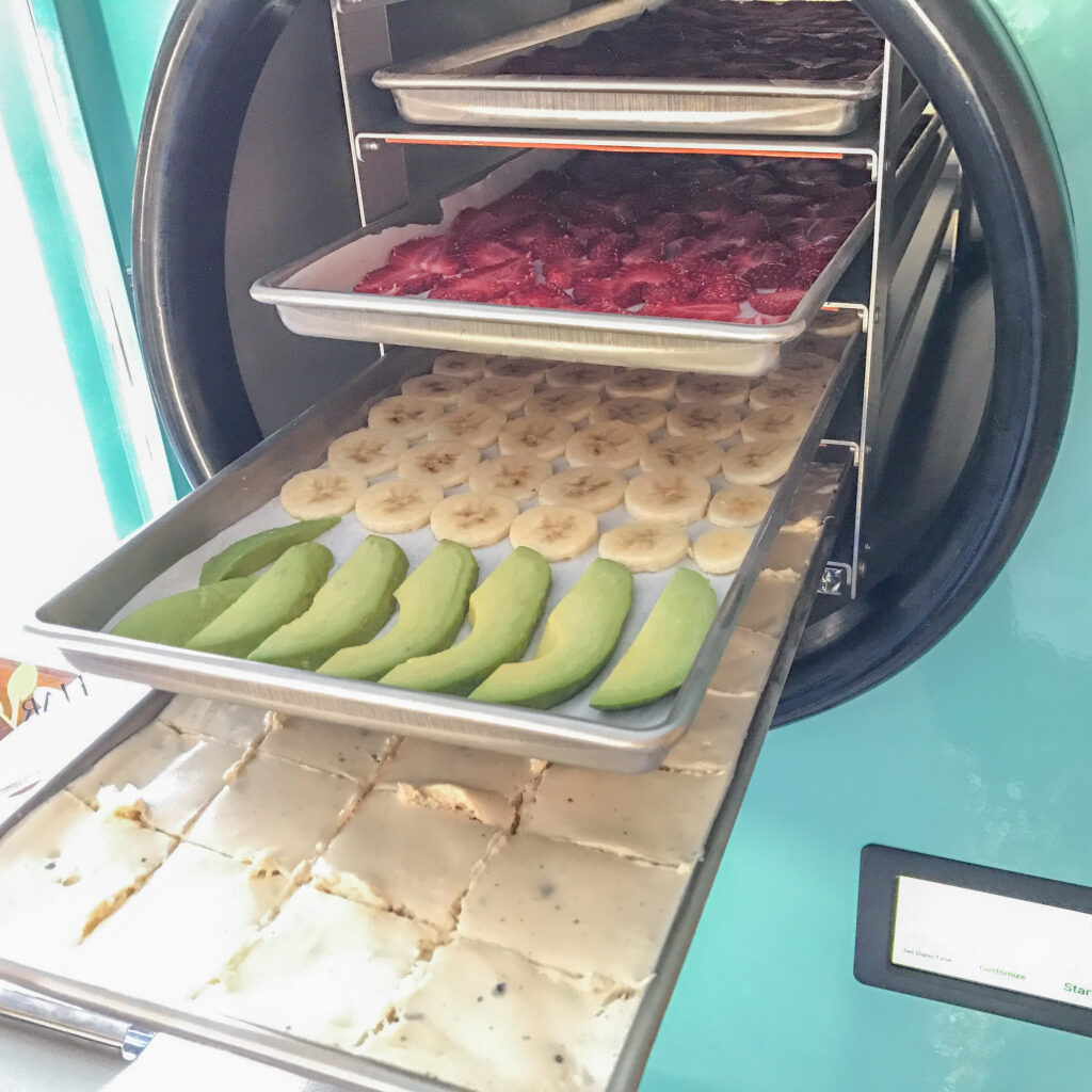 Freeze Dryer Trays Filled with Fruit