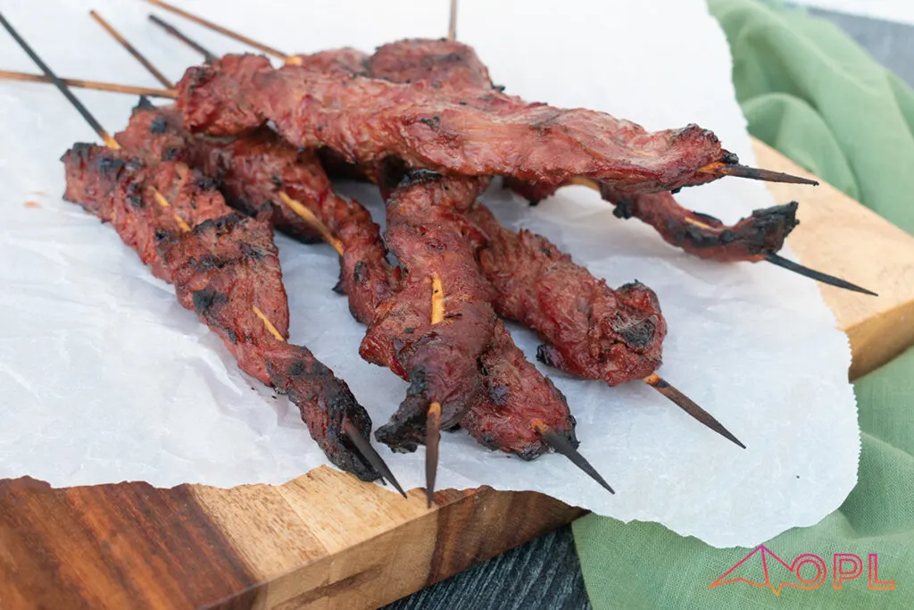 Smoked Skirt Steak Skewers