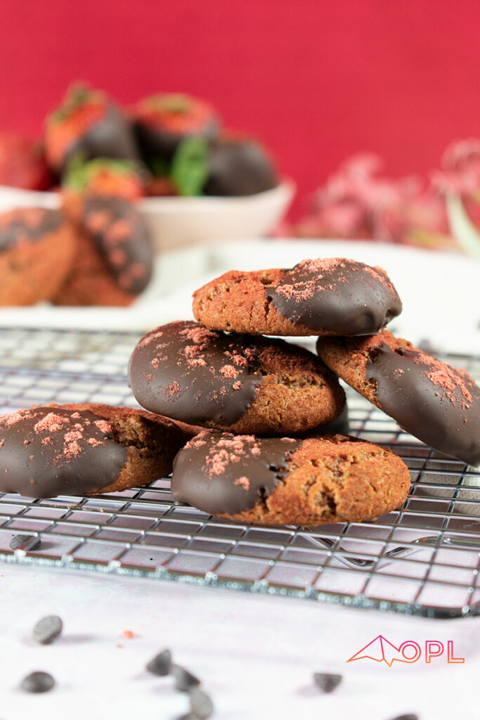 Grain Free Chocolate Covered Strawberry Cookies