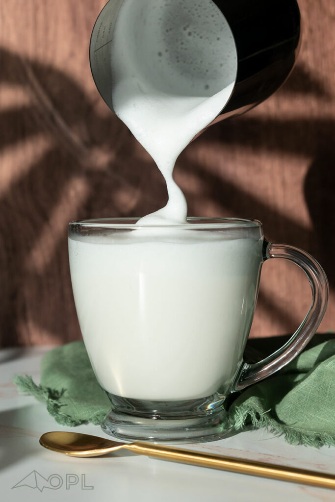 Caramel Macchiato and milk foam
