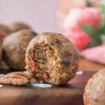 Paleo Goji Berry Protein Bites (5 Min Prep Time, Clean Cold Snack) - Protein Powder With Goji Berries And Coconut Water And Electrolytes