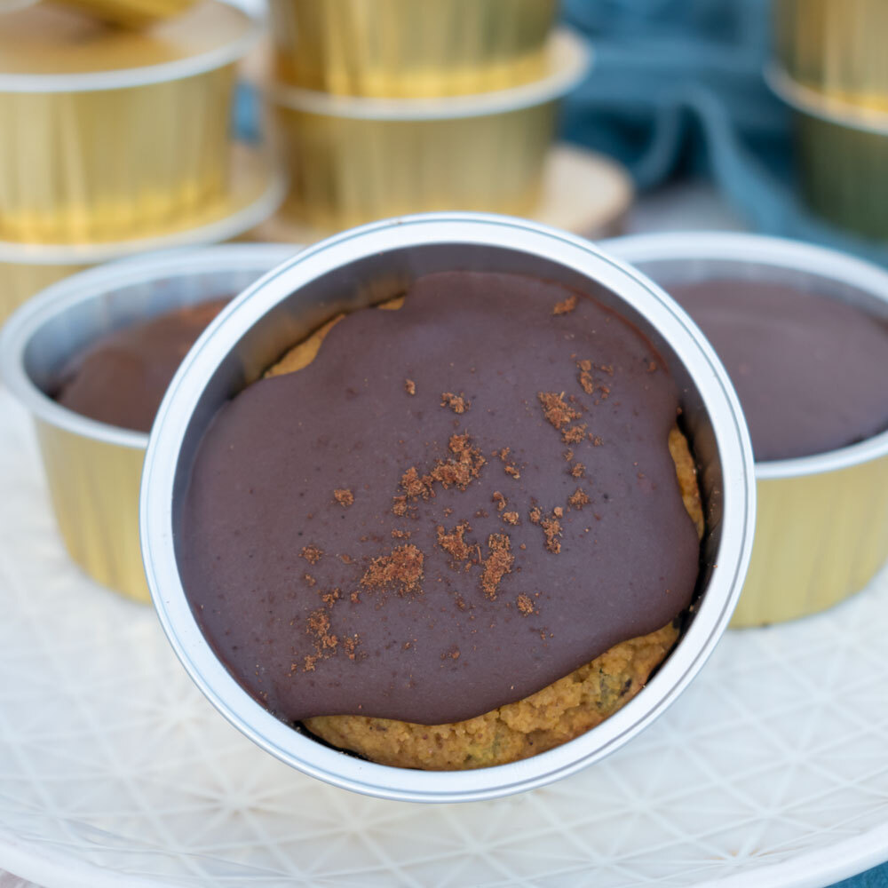 Keto Cake and Glaze Cups Pumpkin Chocolate